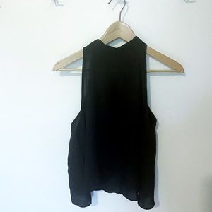 Paper Crane Black High Neck Sleeveless Blouse/Tank Top Size Medium